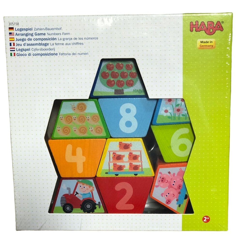HABA Numbers Farm Counting & Stacking Wooden Blocks 305158